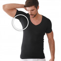 Tričko pod košili s membránou proti propocení (hluboký výstřih) - černé