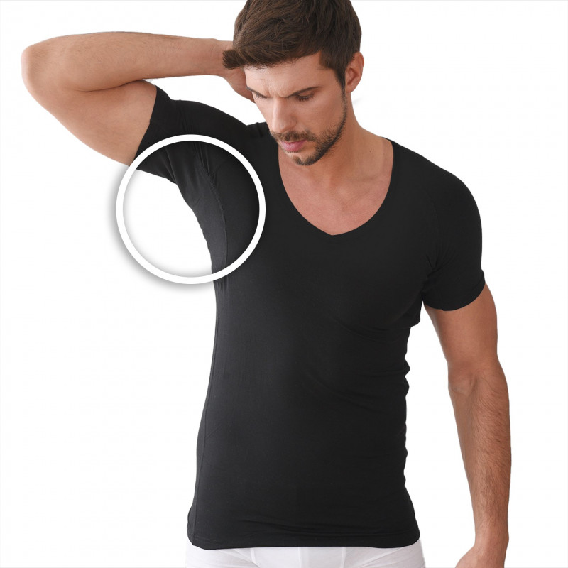 Neviditelné tričko pod košili proti pocení pánské hluboký výstřih SAPREZA