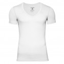 Tričko pod košili z prémiové bavlny hluboký výstřih - bílé