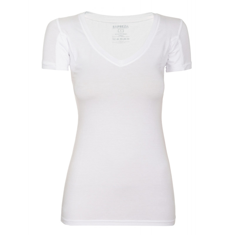Dámské bílé tričko pod košili proti pocení SAPREZA